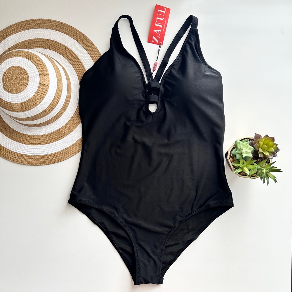 One Piece Swimwear Black XL Size